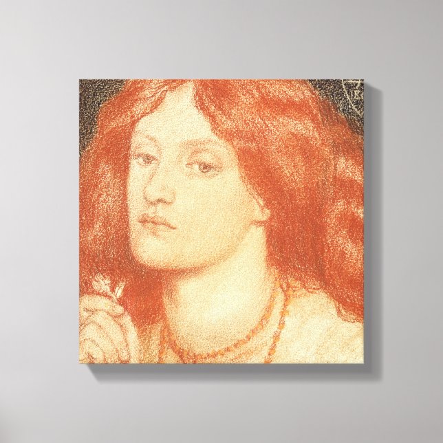 Lienzo Retrato de Elizabeth Siddal (1834-62), 1860 (rojo) (Anverso)
