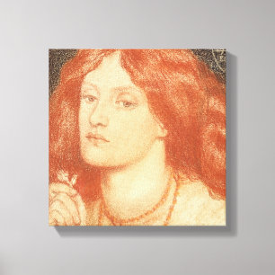 Lienzo Retrato de Elizabeth Siddal (1834-62), 1860 (rojo)