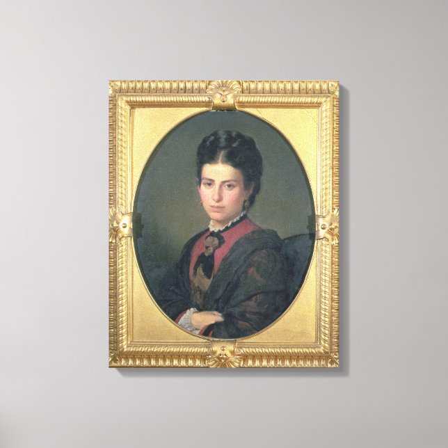 Lienzo Retrato de Emilia Sampieri, 1870 (aceite sobre lie (Anverso)