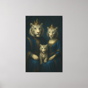 Lienzo Retrato de familia del tigre blanco real – Majestu