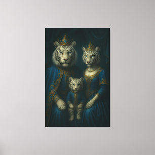Lienzo Retrato de familia del tigre blanco real - Majestu