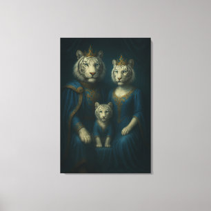 Lienzo Retrato de familia del tigre blanco real - Majestu