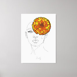 Lienzo Retrato de Flor de Cumpleaños de Octubre Personali