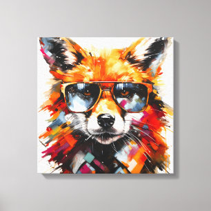 Lienzo Retrato de gafas de sol de zorro animal abstracto 