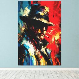 Lienzo Retrato de gánster Pintura abstracta Estilo vintag