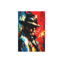 Retrato de gánster Pintura abstracta Estilo vintag