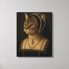 Lienzo Retrato de gato de Ana Bolena - Reina Tudor renace