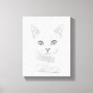 Lienzo Retrato de gato de Gatito SUPER CUTE