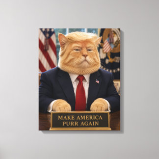 Lienzo Retrato de gato de Trump – Haz que América vuelva 