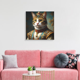 Lienzo Retrato de gato renacentista
