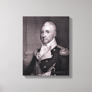 Lienzo Retrato de general importante Juan Brooks, grabado