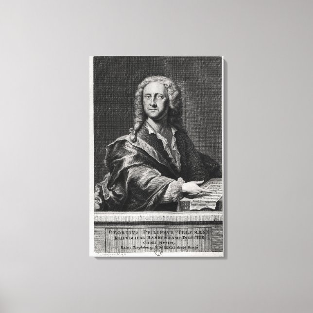 Lienzo Retrato de Georg Philipp Telemann (Anverso)