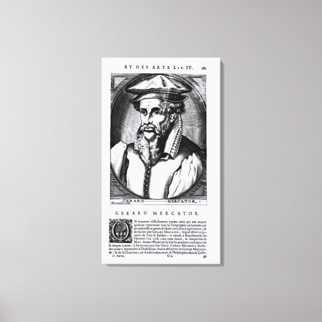 Lienzo Retrato de Gerard Mercator (Anverso)
