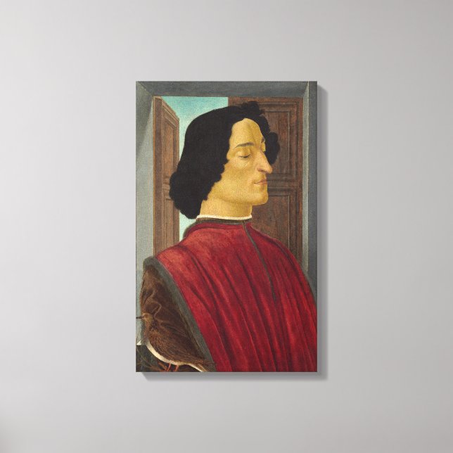 Lienzo Retrato de Giuliano de Medici por Botticelli (Anverso)