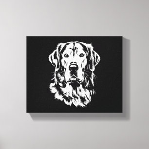Lienzo Retrato de Golden Retriever Ropa Minimalista