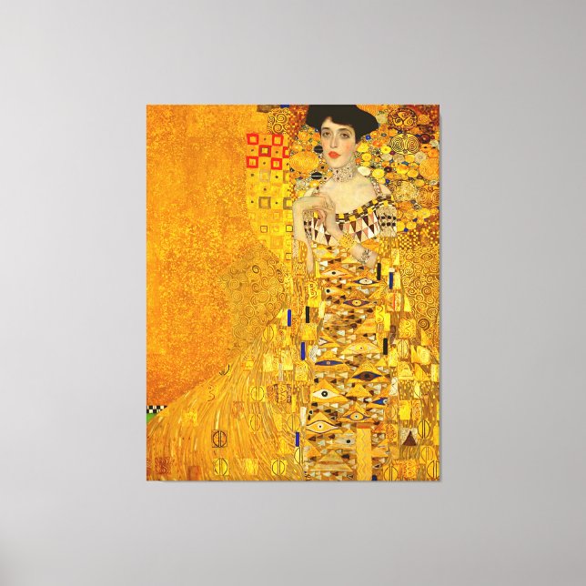Lienzo Retrato de Gustav Klimt de Adele Bloch-Bauer I (Anverso)