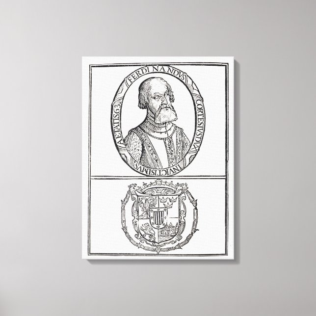 Lienzo Retrato de Hernado Cortes y sus brazos (Anverso)