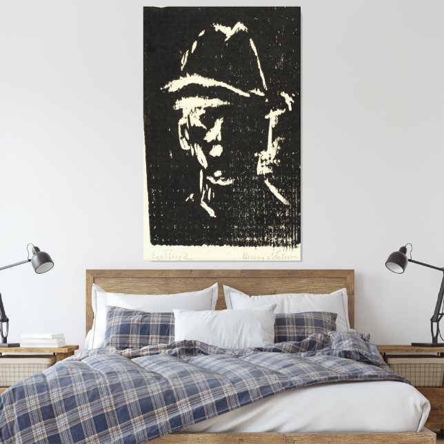 Lienzo Retrato de hombre con sombrero (Insitu(Dormitorio))