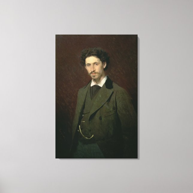 Lienzo Retrato de Ilya Efimovich Repin, 1876 (Anverso)