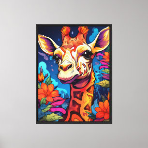 Lienzo Retrato de jirafa floral 9320