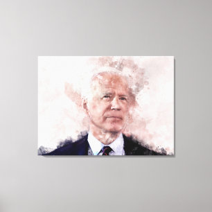 Lienzo Retrato de Joe Biden en acuarela