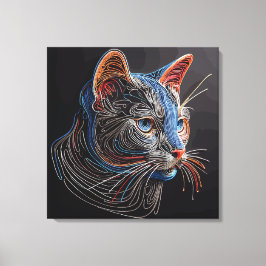 Lienzo Retrato de la cara de un gato - generado por IA
