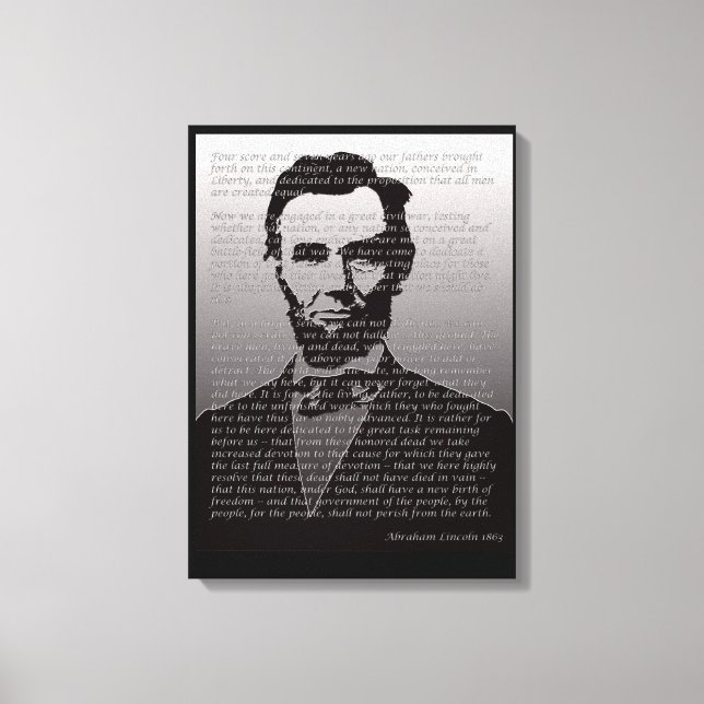 Lienzo Retrato de la dirección de Abraham Lincoln Gettysb (Anverso)