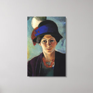 Lienzo Retrato de la esposa del artista con un Gorra
