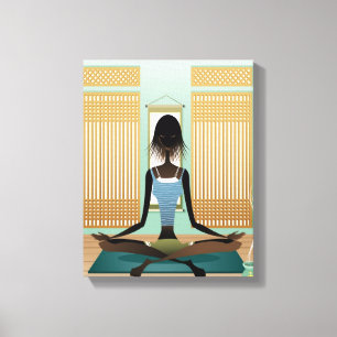 Lienzo Retrato de la mujer joven que hace yoga