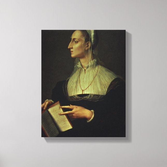 Lienzo Retrato de Laura Battiferri, c.1555-60 (panel) (Anverso)