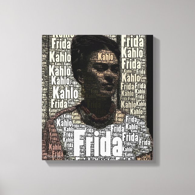 Lienzo Retrato de letras de Frida Kahlo (Anverso)
