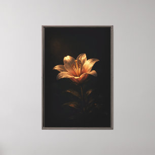 Lienzo Retrato de Lirio con Luz Dorada