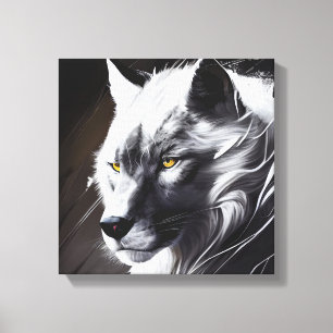 Lienzo Retrato de lobo pintura animal aventura de vida sa