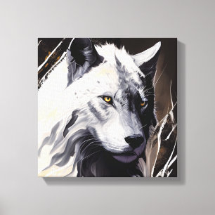 Lienzo Retrato de lobo pintura animal aventura de vida sa