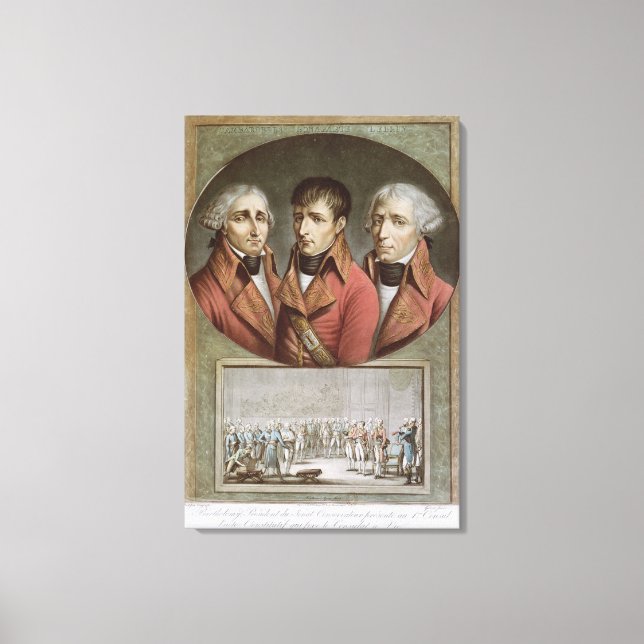 Lienzo Retrato de los tres cónsules de la República (Anverso)