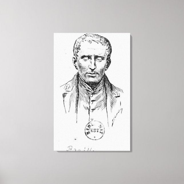 Lienzo Retrato de Louis Braille (Anverso)