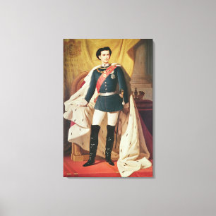 Lienzo Retrato de Ludwig II de Baviera con uniforme