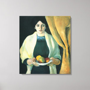 Lienzo Retrato de Macke de Agosto Vintage con manzanas