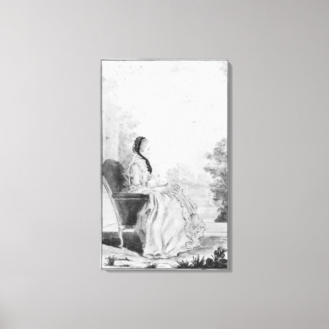 Lienzo Retrato de Madame du Deffand, 1760 (Anverso)