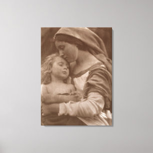 Lienzo Retrato de madre e hijo (foto de sepia)