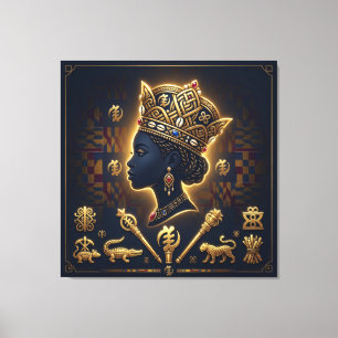 Lienzo Retrato de majestuosa reina africana
