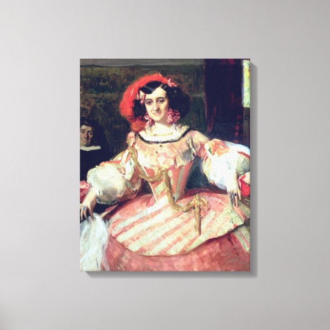 Lienzo Retrato de María Guerrero (Anverso)