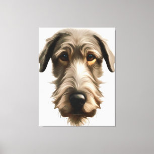 Lienzo Retrato de mascota de Irish Wolfhound pintado aisl