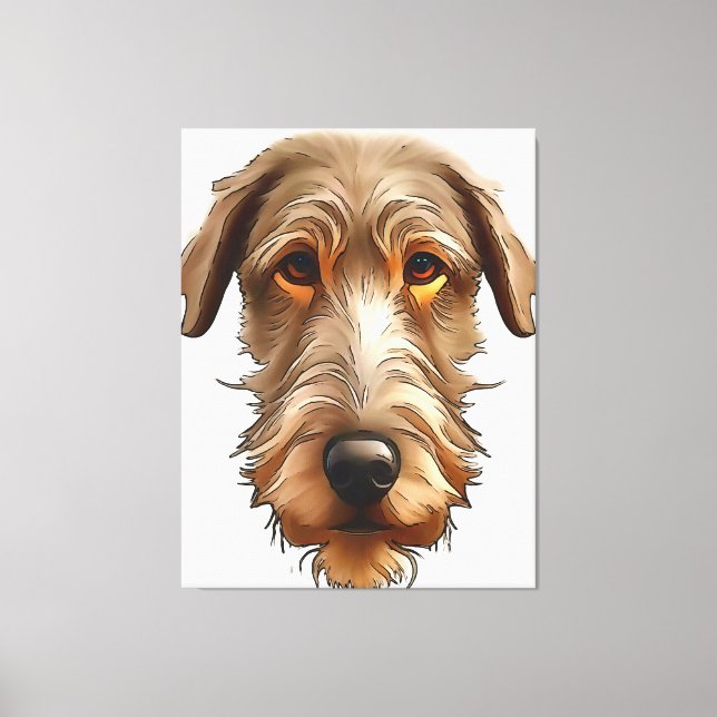 Lienzo Retrato de Mascota Wolfhound irlandés (Anverso)