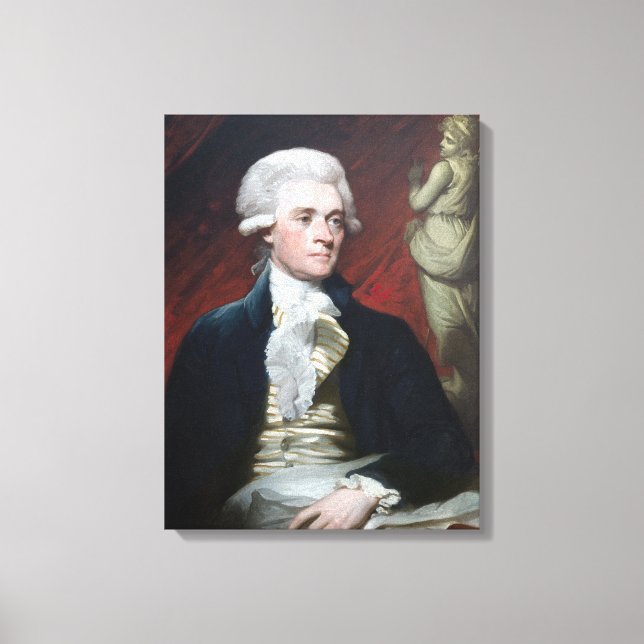 Lienzo Retrato de Mather Brown de Thomas Jefferson (Anverso)