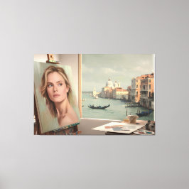 Lienzo Retrato de Michelle Pfeiffer en progreso - Pastel