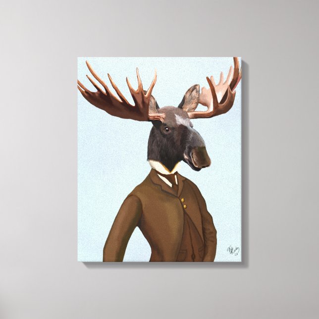 Lienzo Retrato De Moose In Suit (Anverso)