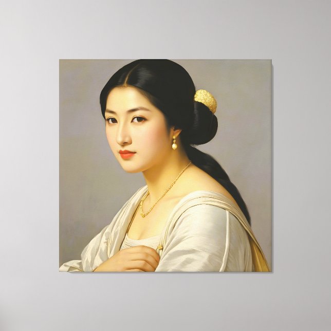 Lienzo Retrato de mujer Bella Artes "Yuki Mori" (Anverso)