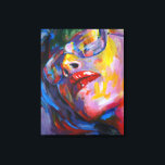 Lienzo retrato de mujer con anteojos<br><div class="desc">retrato colorido y contemporáneo, dará energía a tu pared a través de los colores</div>