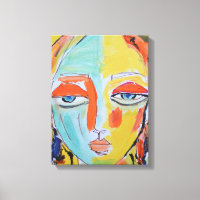 Retrato de mujer en amarillo sereno y menta